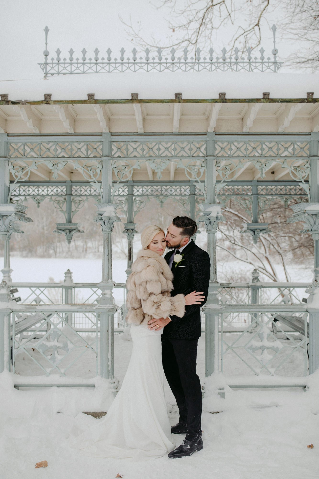 Ladies Pavilion in Central Park covered in Snow