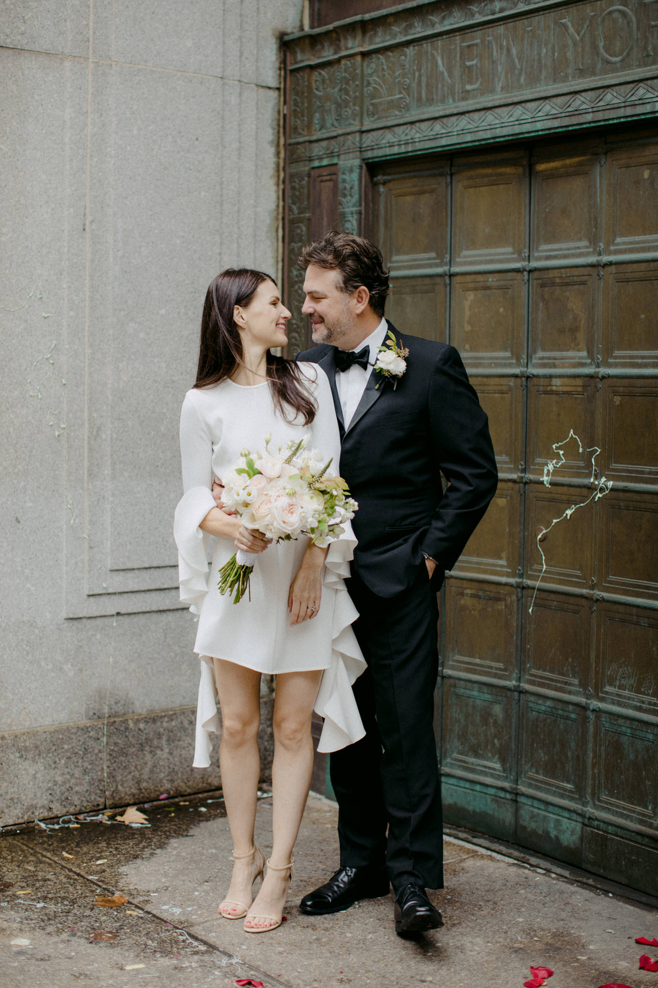 City Hall wedding photography on steps