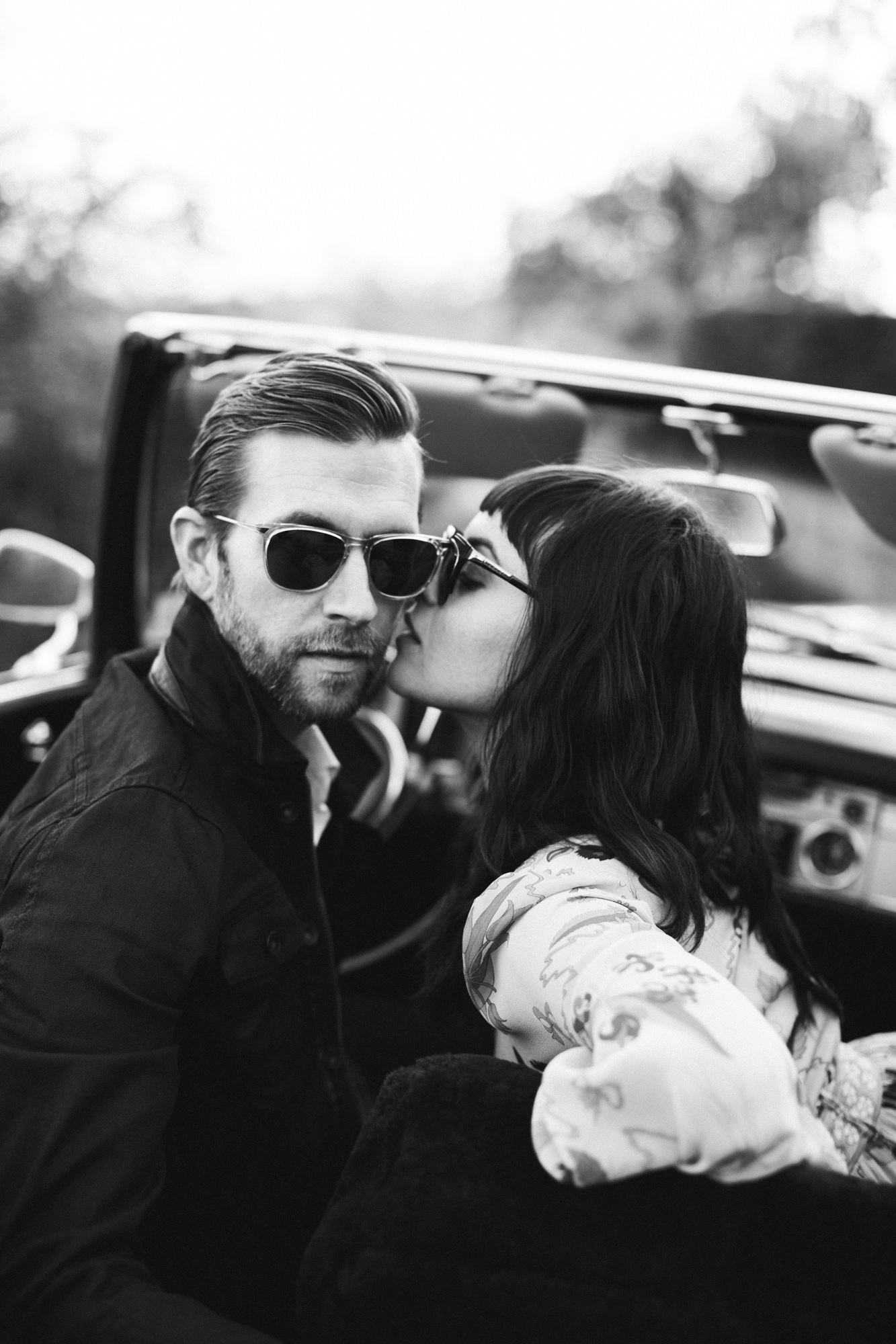 Couple in vintage car portrait shoot