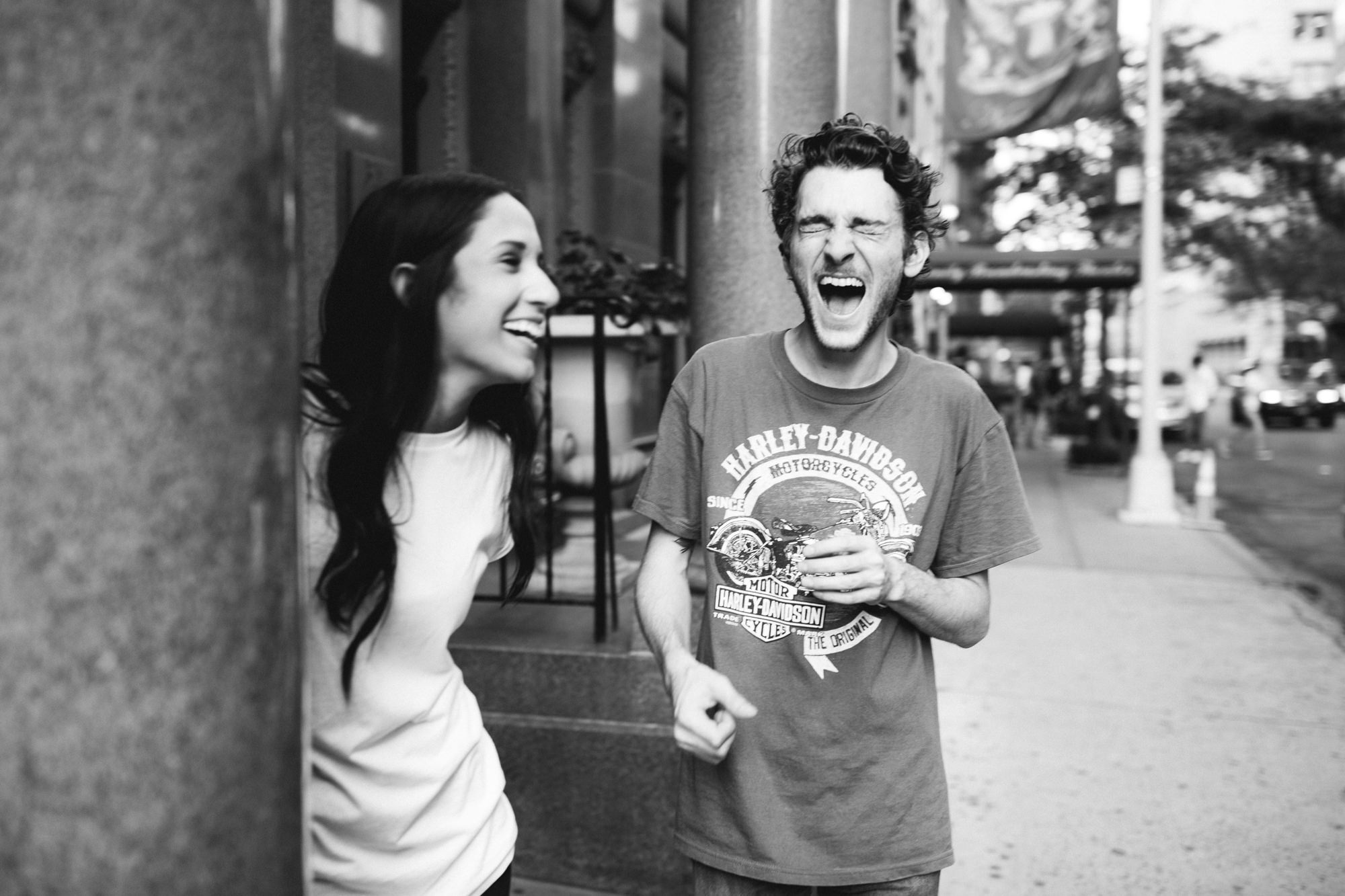 Couple in east village engagement shoot