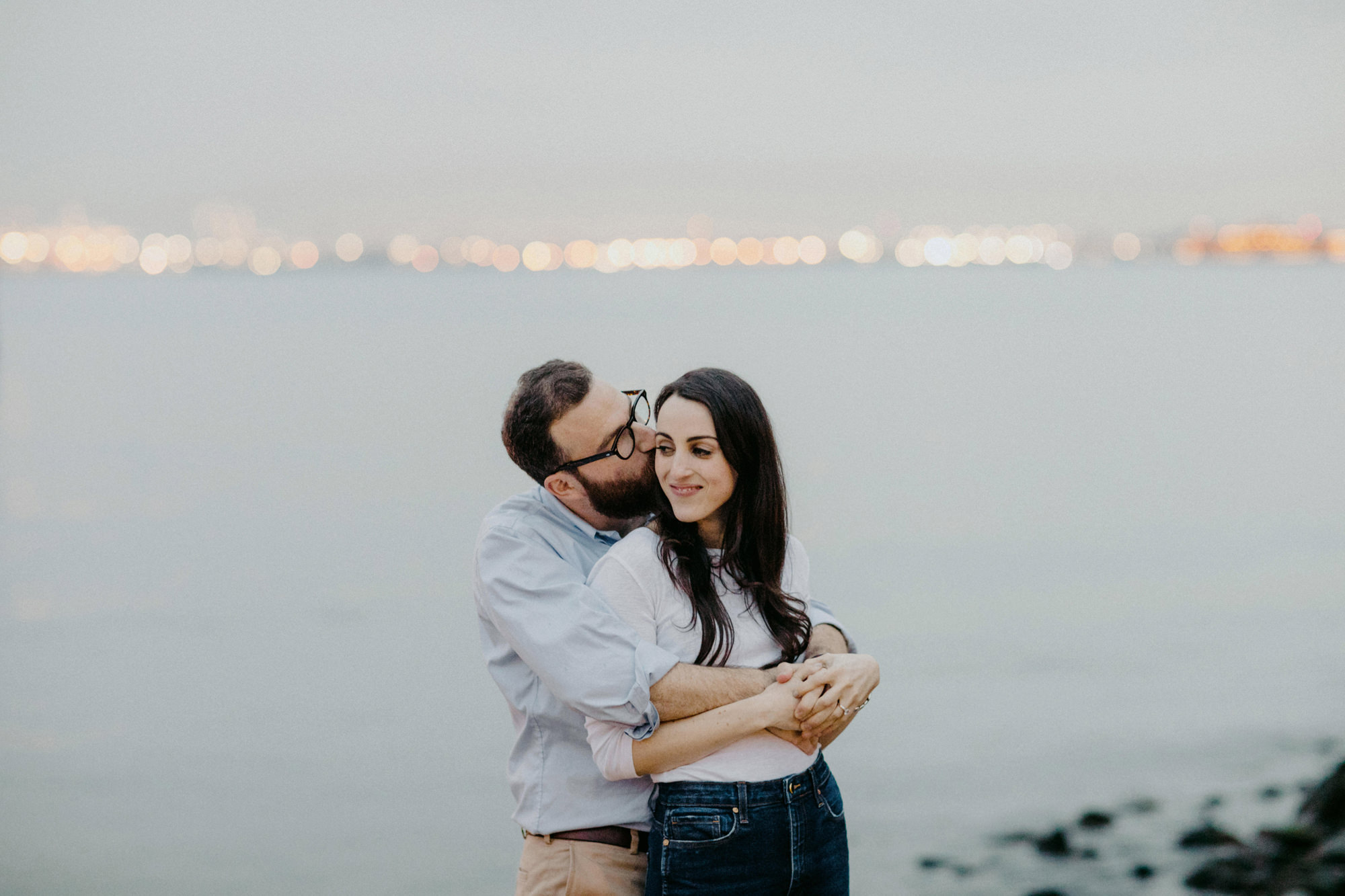 Couple at twilight in Red Hook