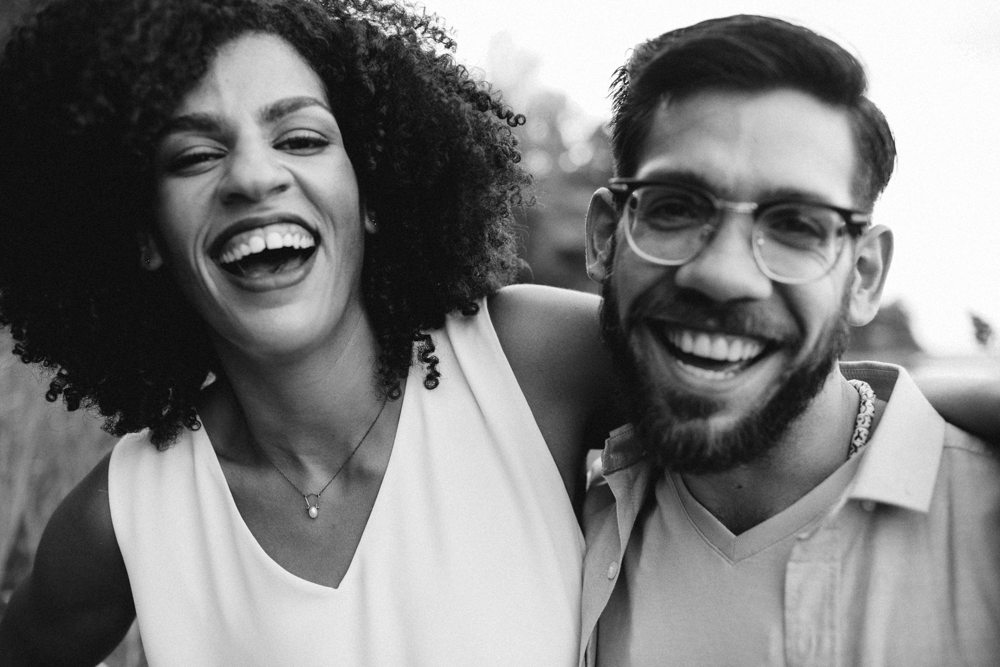 Couple laughing