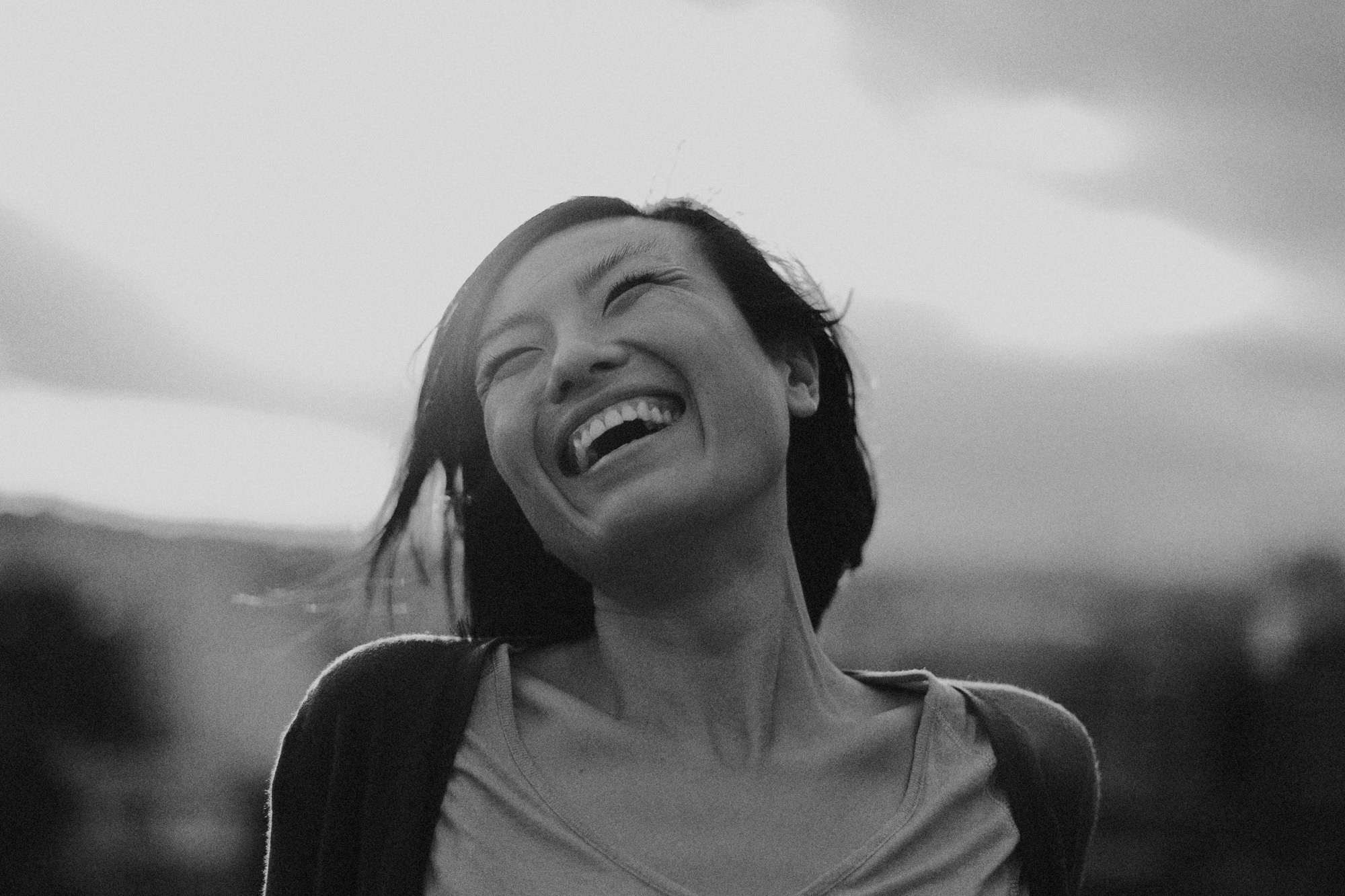 Lady laughing in Sydney