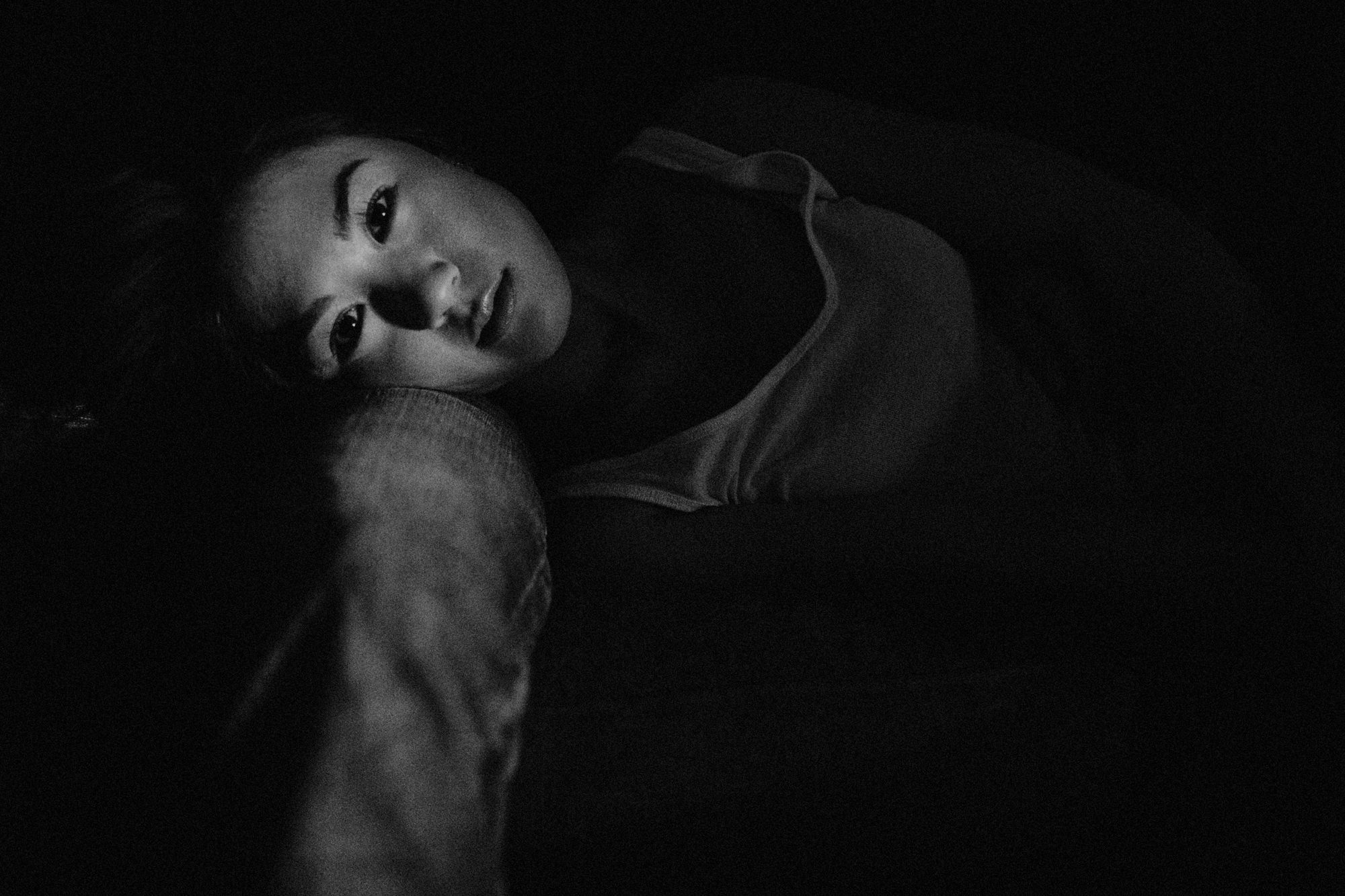 Lady laying on couch