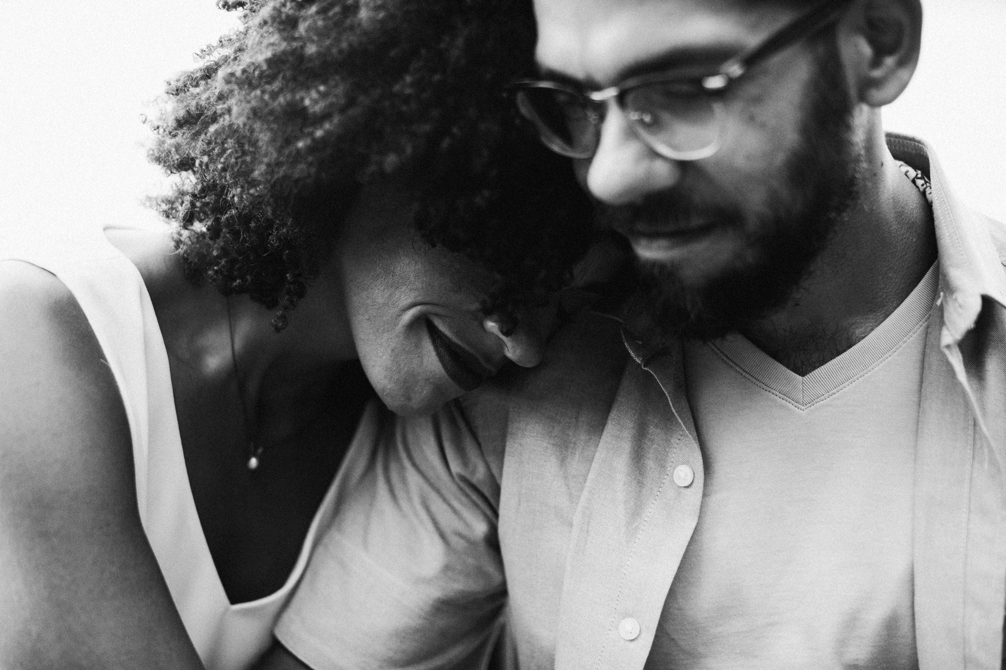 Close up of couples faces