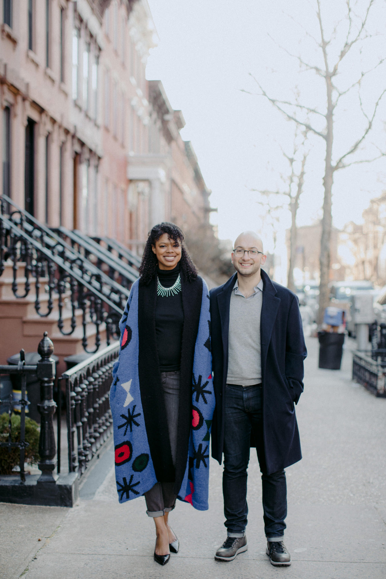 Couple standing on street in Brooklyn