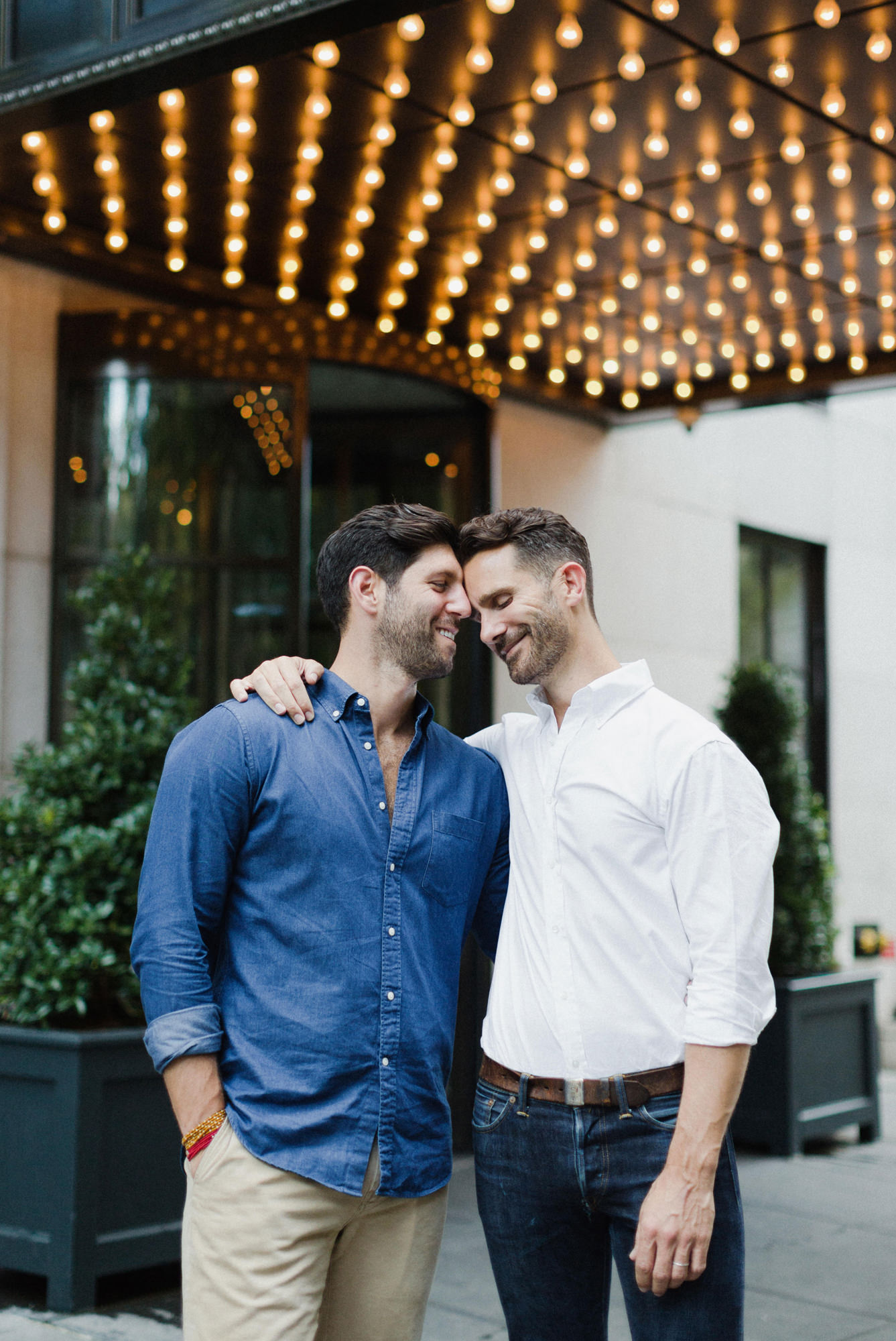 Couple in front of the Gramercy Park Hotel